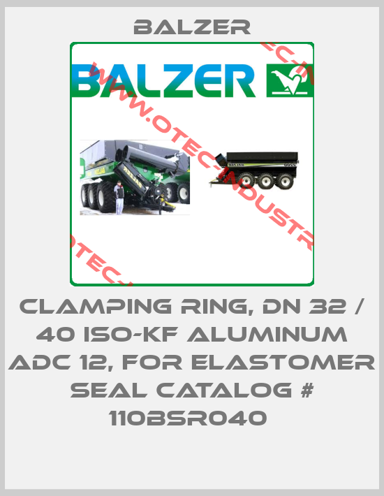 CLAMPING RING, DN 32 / 40 ISO-KF ALUMINUM ADC 12, FOR ELASTOMER SEAL CATALOG # 110BSR040 -big