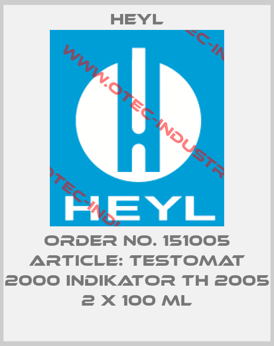 Order No. 151005 Article: Testomat 2000 Indikator TH 2005 2 x 100 ml-big