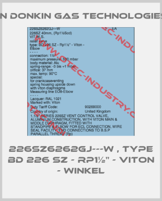 226SZ6262GJ---W , type BD 226 SZ - Rp1½" - Viton - Winkel-big