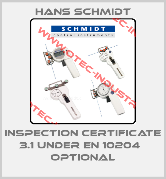 Inspection Certificate 3.1 under EN 10204   Optional-big
