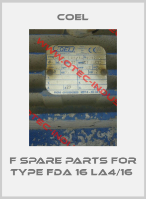 F Spare parts for Type FDA 16 LA4/16 -big
