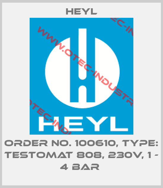 Order No. 100610, Type: Testomat 808, 230V, 1 - 4 bar -big
