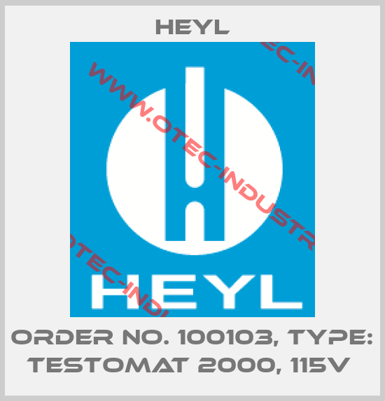 Order No. 100103, Type: Testomat 2000, 115V -big