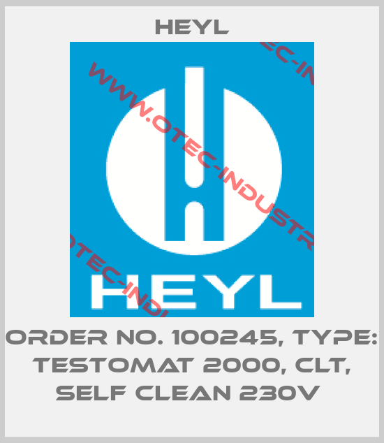 Order No. 100245, Type: Testomat 2000, ClT, self clean 230V -big