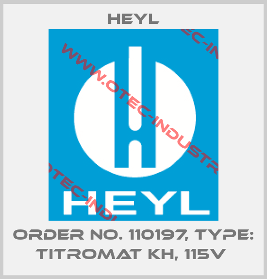 Order No. 110197, Type: Titromat KH, 115V -big