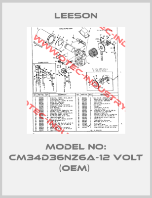 Model No: CM34D36NZ6A-12 VOLT (OEM) -big