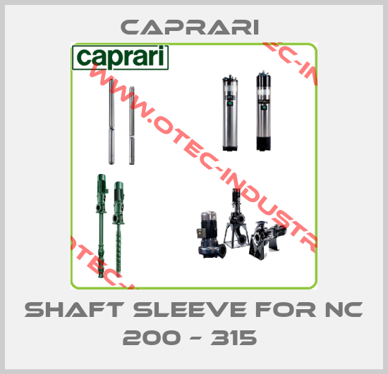 Shaft sleeve for NC 200 – 315 -big