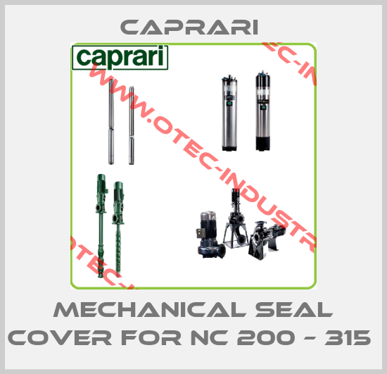 Mechanical seal cover for NC 200 – 315 -big
