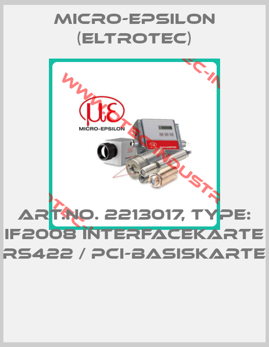 Art.No. 2213017, Type: IF2008 Interfacekarte RS422 / PCI-Basiskarte -big