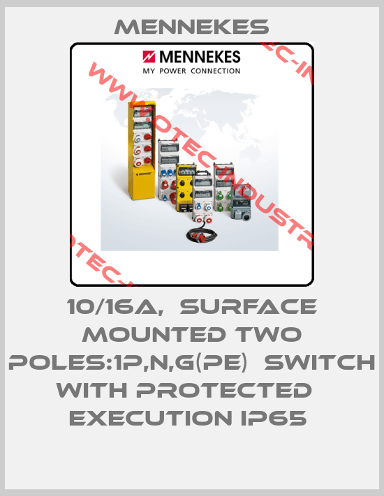 10/16A,  SURFACE MOUNTED TWO POLES:1P,N,G(PE)  SWITCH WITH PROTECTED   EXECUTION IP65 -big