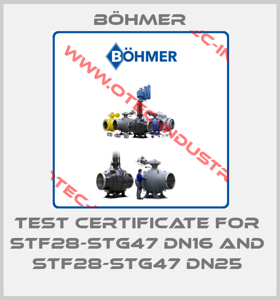 Test certificate for  STF28-STG47 DN16 and  STF28-STG47 DN25 -big