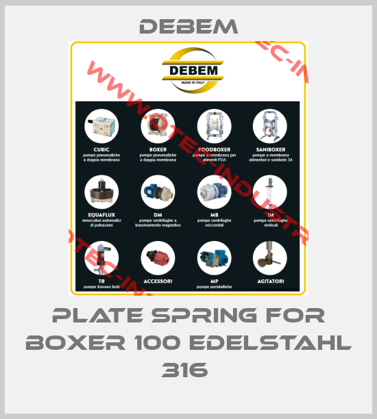 Plate spring for Boxer 100 Edelstahl 316 -big