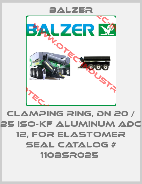 CLAMPING RING, DN 20 / 25 ISO-KF ALUMINUM ADC 12, FOR ELASTOMER SEAL CATALOG # 110BSR025 -big