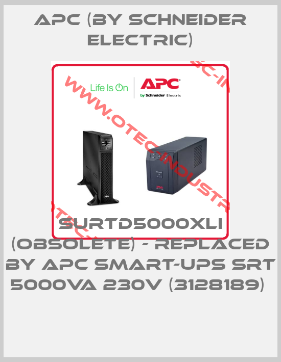 SURTD5000XLI (OBSOLETE) - replaced by APC Smart-UPS SRT 5000VA 230V (3128189) -big