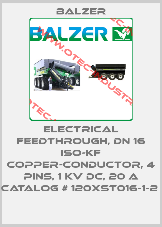ELECTRICAL FEEDTHROUGH, DN 16 ISO-KF COPPER-CONDUCTOR, 4 PINS, 1 KV DC, 20 A CATALOG # 120XST016-1-2 -big