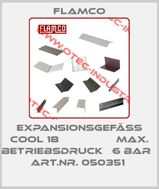 EXPANSIONSGEFÄß COOL 18                  MAX. BETRIEBSDRUCK   6 BAR           ART.NR. 050351 -big