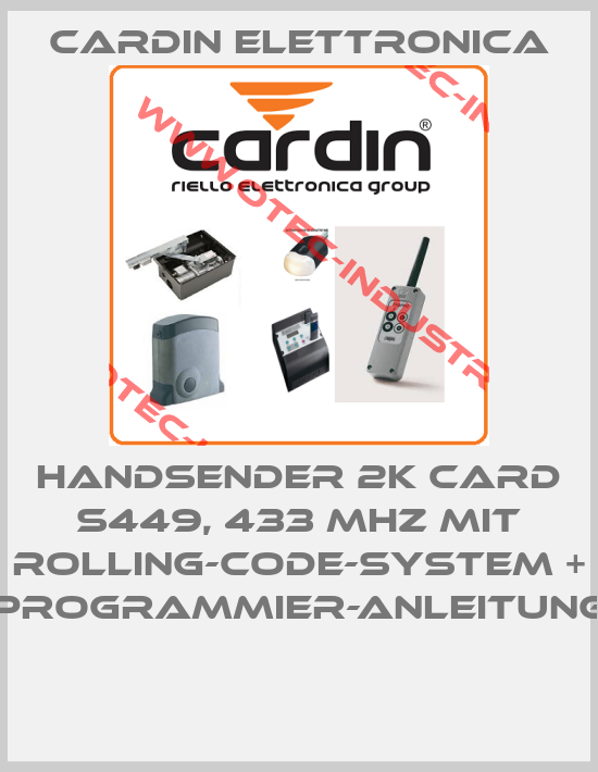 HANDSENDER 2K CARD S449, 433 MHZ MIT ROLLING-CODE-SYSTEM + PROGRAMMIER-ANLEITUNG -big