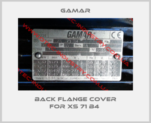 Back flange cover for XS 71 B4 -big