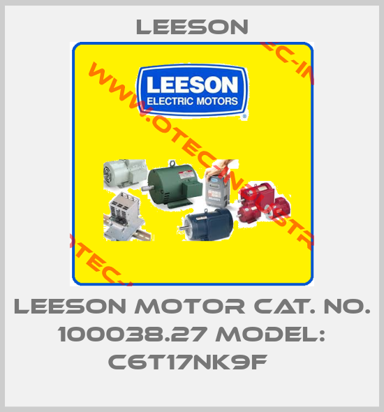 LEESON MOTOR CAT. NO. 100038.27 MODEL: C6T17NK9F -big
