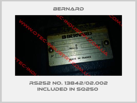 RS252 No. 13842/02.002 included in SQ250 -big