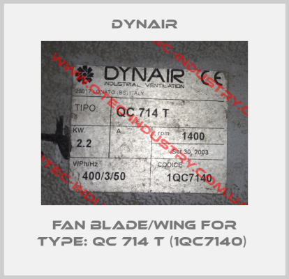 Fan Blade/Wing For Type: QC 714 T (1QC7140) -big