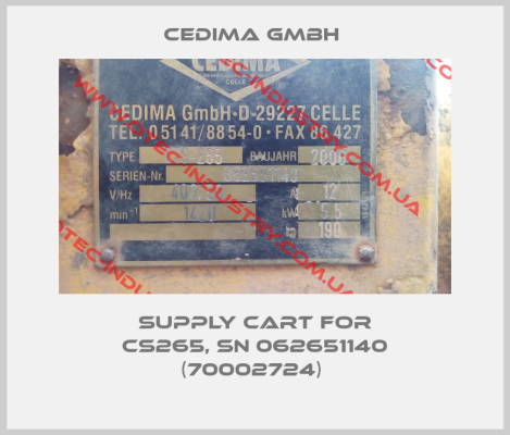 supply cart for CS265, SN 062651140 (70002724) -big