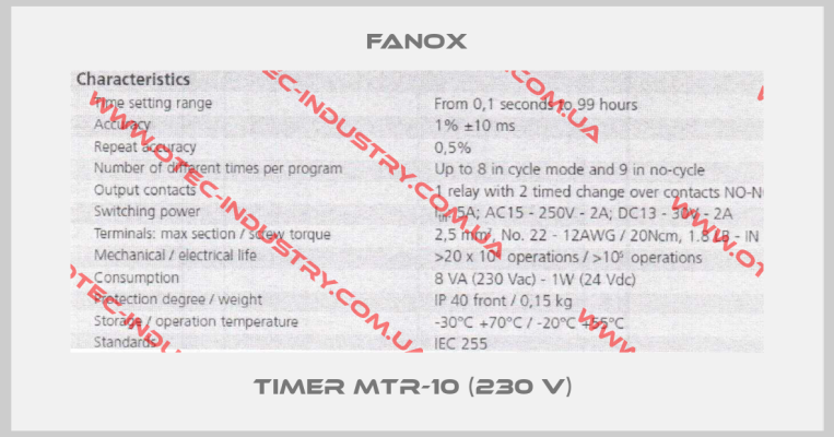 Timer MTR-10 (230 V) -big