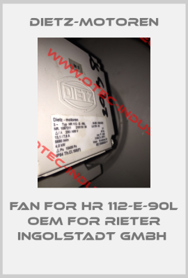 Fan for HR 112-E-90L OEM for Rieter Ingolstadt GmbH -big