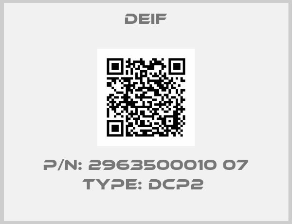 P/N: 2963500010 07 Type: DCP2 -big