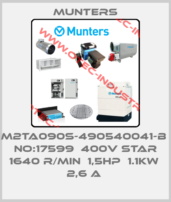 M2TA090S-490540041-B  NO:17599  400V STAR 1640 R/MIN  1,5HP  1.1KW  2,6 A -big