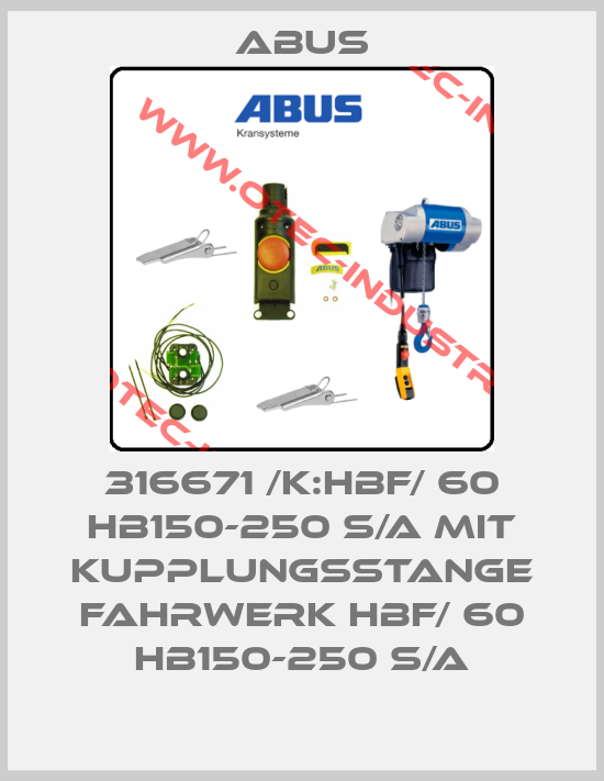 316671 /K:HBF/ 60 HB150-250 S/A mit Kupplungsstange Fahrwerk HBF/ 60 HB150-250 S/A-big