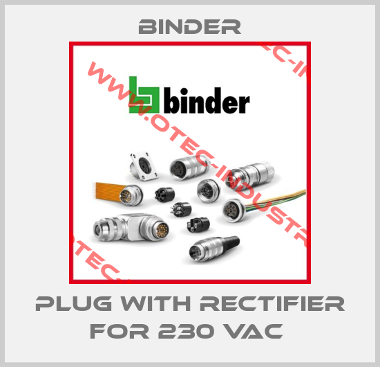 PLUG WITH RECTIFIER FOR 230 VAC -big