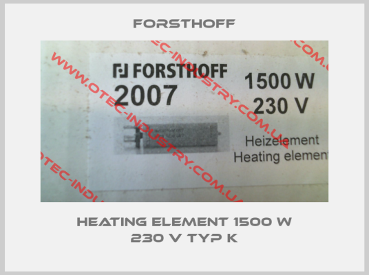 Heating element 1500 W 230 V Typ K-big