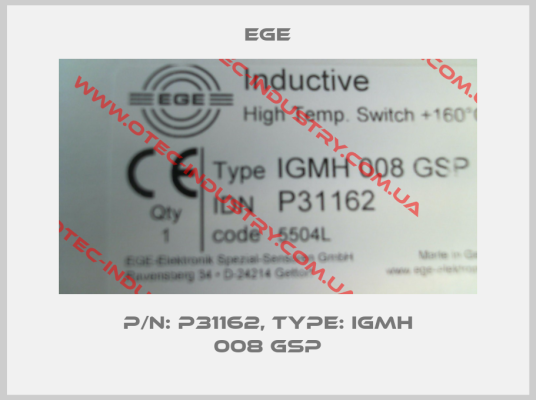 p/n: P31162, Type: IGMH 008 GSP-big
