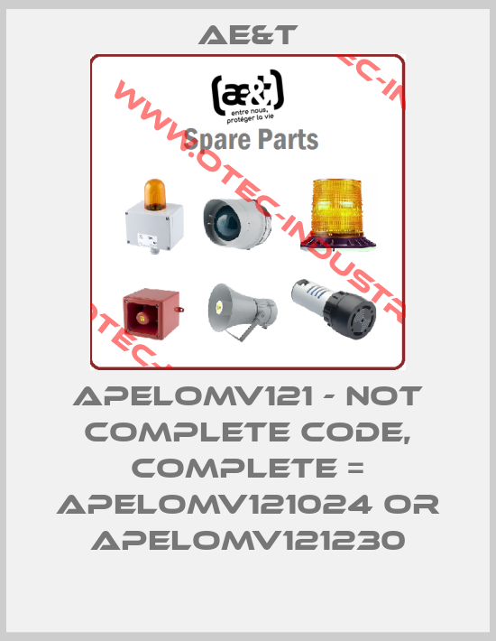 APELOMV121 - not complete code, complete = APELOMV121024 or APELOMV121230-big