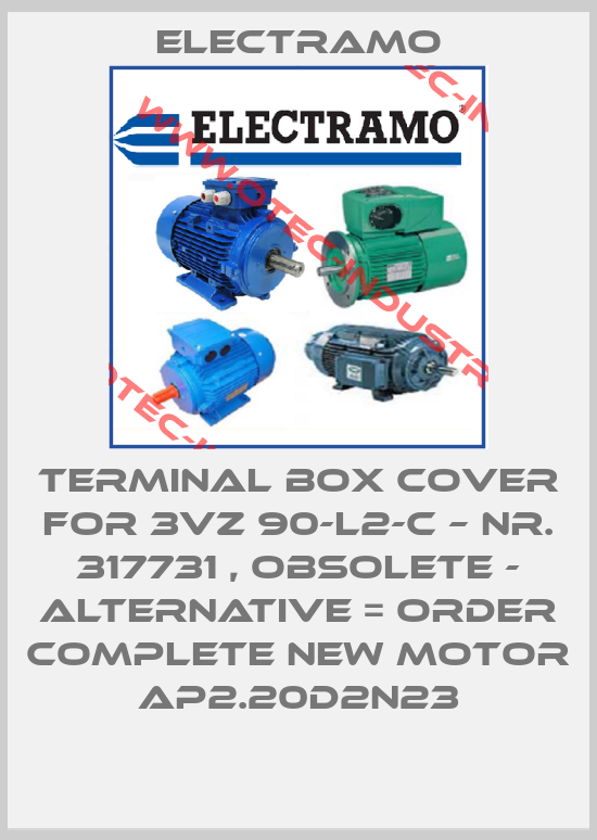 Terminal box cover for 3VZ 90-L2-C – Nr. 317731 , obsolete - alternative = order complete new motor AP2.20D2N23-big
