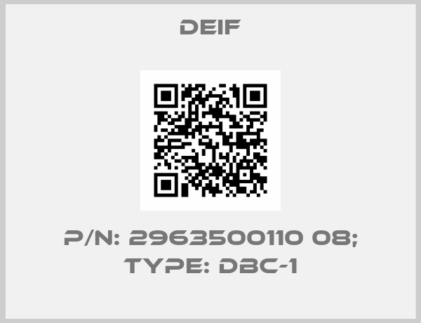 p/n: 2963500110 08; Type: DBC-1-big