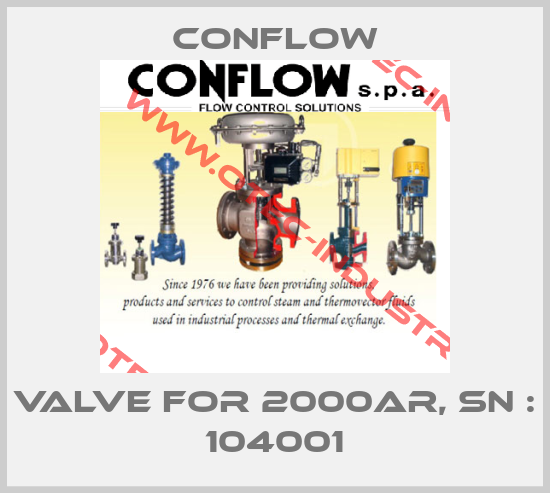 valve for 2000AR, sn : 104001-big
