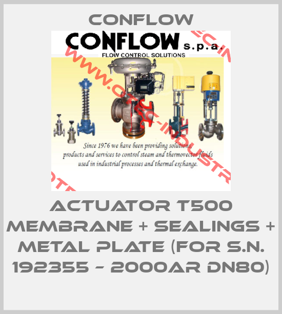 ACTUATOR T500 MEMBRANE + SEALINGS + METAL PLATE (FOR S.N. 192355 – 2000AR DN80)-big