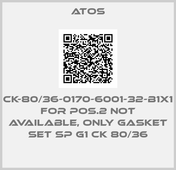 CK-80/36-0170-6001-32-B1X1 for Pos.2 not available, only gasket set SP G1 CK 80/36-big