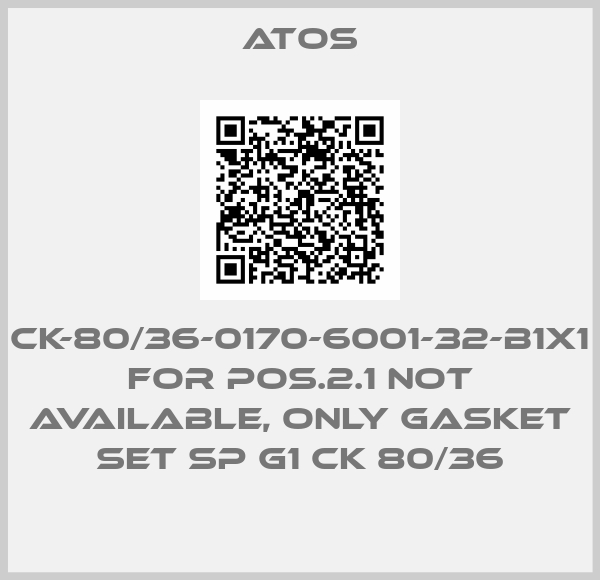 CK-80/36-0170-6001-32-B1X1 for Pos.2.1 not available, only gasket set SP G1 CK 80/36-big
