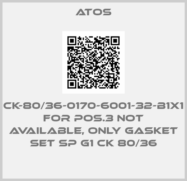 CK-80/36-0170-6001-32-B1X1 for Pos.3 not available, only gasket set SP G1 CK 80/36-big