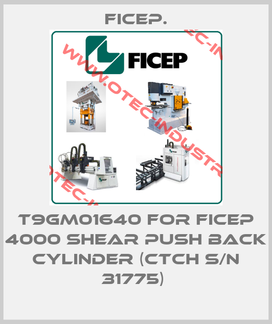 T9GM01640 for Ficep 4000 Shear Push Back Cylinder (CTCH S/N 31775) -big