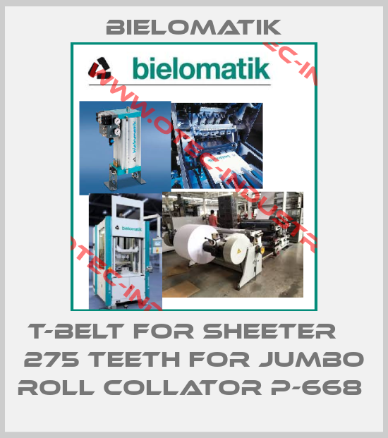 T-BELT FOR SHEETER    275 TEETH FOR JUMBO ROLL COLLATOR P-668 -big