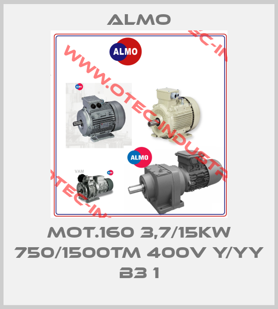 MOT.160 3,7/15KW 750/1500TM 400V Y/YY B3 1-big
