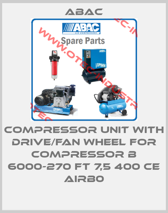 compressor unit with drive/fan wheel for compressor B 6000-270 FT 7,5 400 CE AIRB0-big