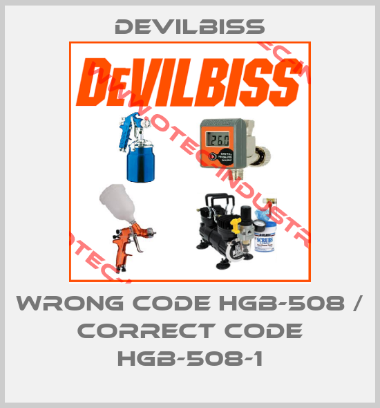 wrong code HGB-508 / correct code HGB-508-1-big