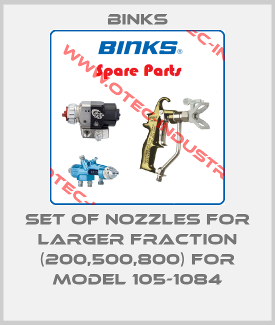 set of nozzles for larger fraction (200,500,800) for model 105-1084-big