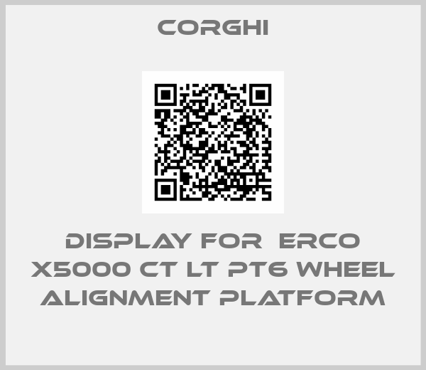 display for  Erco X5000 CT LT PT6 wheel alignment platform-big
