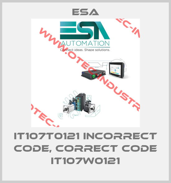 IT107T0121 incorrect code, correct code IT107W0121-big